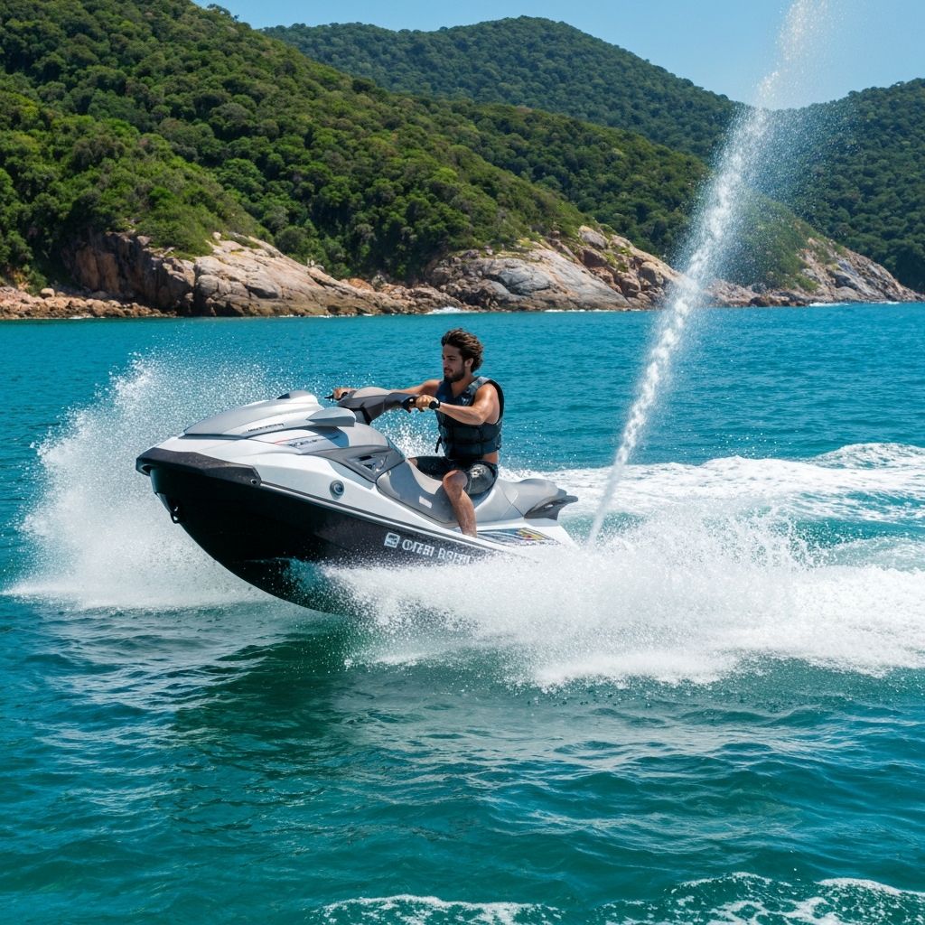 Aventura de jet ski na Barra da Lagoa